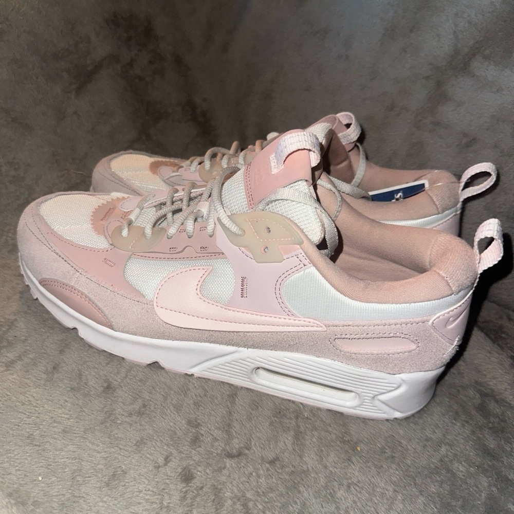 Nike Women's Soft Pink and White Sneakers